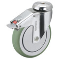 Medcaster 6" X 1-1/4" Non-Marking Anti-Microbial Tpr Swivel Caster, Total Lock Brake, Loads Up To 260 lb CH06AMP125TLHK01