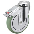 Medcaster 4" X 1-1/4" Non-Marking Swivel Caster, Total Lock Brake, Loads Up To 190 lb SS04AMX125TLHK01