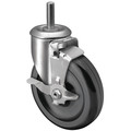 Colson 4" X 1-1/4" Non-Marking Polyolefin Swivel Caster, Side Brake, Loads Up To 275 lb 2.04254.55 BRK1