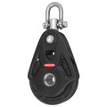 Zoro Select Pulley Block, Fibrous Rope, 3/4 in Max Cable Size, 7,150 lb Max Load, Anodized RF104100