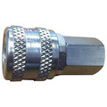 Hansen Hydraulic Quick Connect Hose Coupling, Steel Body, Push-to-Connect Lock, 1/4"-18 Thread Size 210