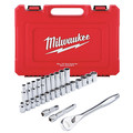 Milwaukee Tool 1/2" Drive Socket Set Metric 28 Pieces 10 mm to 24 mm , Chrome 48-22-9510