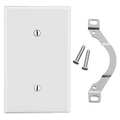 Hubbell Blank Strap Mount Wall Plate, Number of Gangs: 1 Plastic, Smooth Finish, White P14W