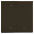 Hubbell Blank Box Mount Wall Plate, Number of Gangs: 2 Plastic, Smooth Finish, Brown PJ23