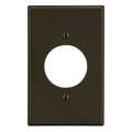 Hubbell Single Receptacle Wall Plate, Number of Gangs: 1 Plastic, Smooth Finish, Brown P720