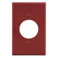 Hubbell Single Receptacle Wall Plate, Number of Gangs: 1 Plastic, Smooth Finish, Red P720R