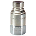 Parker Hydraulic Quick Connect Hose Coupling, Steel Body, Push-to-Connect Lock, 1-1/16"-12 Thread Size FEM-622-12FO