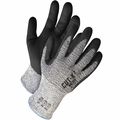Bdg Grey HPPE Cut Resistant Black Sandy Nitrle Palm, Size L (9) 99-1-9627-9