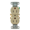 Hubbell Receptacle, 15 A Amps, 125V AC, Flush Mount, Standard Duplex Outlet, 5-15R, Ivory RR15SITR