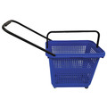 Shopping Basket Rolling Hand Basket, Polypropylene, Blue, Width: 15 3/4 in 114555AZU0