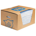 Pig Absorbent Pad, 11 gal, 15 in x 19 in, Universal, Blue, White, Fibers, Polypropylene WTR006