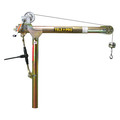 Tele-Pro Davit Crane, 1,200 lb Capacity, 23 in to 66 in Reach, 0 in to 660 in Lift Range, Yellow OZTP1200DAV