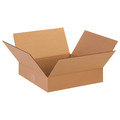 Zoro Select Flat Corrugated Boxes, 13" x 13" x 3", Kraft, 25/Bundle 55VG94