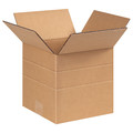Zoro Select Multi-Depth Corrugated Boxes, 8" x 8" x 8", Kraft, 25/Bundle 55VG30