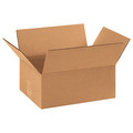 Zoro Select Flat Corrugated Boxes, 11 1/4" x 8 3/4" x 4", Kraft, 25/Bundle 55VG59