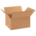 Zoro Select Multi-Depth Corrugated Boxes, 11 1/4" x 8 3/4" x 6", Kraft, 25/Bundle 55VG62