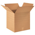 Zoro Select Multi-Depth Corrugated Boxes, 16" x 16" x 16", Kraft, 10/Bundle 55VH24