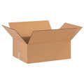 Zoro Select Flat Corrugated Boxes, 16" x 12" x 6", Kraft, 25/Bundle 11R388