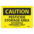 Nmc Caution Pesticide Storage Area Sign, C184R C184R