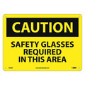 Nmc Caution Safety Glasses Required In This, 10 in Height, 14 in Width, Aluminum C678AB