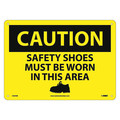 Nmc Caution Safety Shoes Must Be Worn In Thi, 10 in Height, 14 in Width, Rigid Plastic C603RB