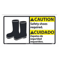 Nmc Caution Safety Shoes Required Sign - Bilingual CBA11P