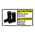 Nmc Caution Safety Shoes Required Sign - Bilingual CBA11R