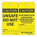 Nmc Caution Unsafe Do Not Use Tag, Pk25 RPT149