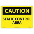 Nmc Caution Static Control Area Sign, C611AB C611AB