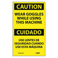 Nmc Caution Wear Goggles While Using This Machine Bilingual\ Label, Pk5 ESC621AP