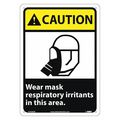 Nmc Caution Wear Mask Respiratory Irritants In This Area Sign CGA36AB