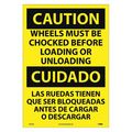 Nmc Caution Wheels Must Be Chocked Sign - Bilingual, ESC70PC ESC70PC
