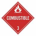 Nmc Combustible 3 Dot Placard Sign, Material: Pressure Sensitive Removable Vinyl .0045 DL9PR