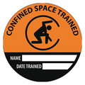 Nmc Confined Space Trained Name Date Trained Hard Hat Label, Pk25 HH141