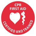 Nmc CPR First Aid Certified And Trained Hard Hat Label, Pk25 HH55
