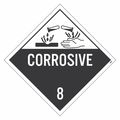 Nmc Corrosive 8 Dot Placard Sign, Pk10, Material: Pressure Sensitive Removable Vinyl .0045 DL12PR10