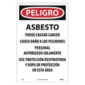 Nmc Danger Asbestos Dust Hazard Paper Hazard Sign, Pk100 D395