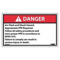 Nmc Danger Arc Flash And Shock Hazard Label, Pk5, DGA58AP DGA58AP