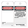 Nmc Danger Blank Tag, Pk25 RPT162