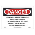 Nmc Danger Asbestos May Cause Cancer Sign, Width: 10" D24P