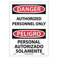 Nmc Danger Authorized Personnel Only Sign - Bilingual, ESD9PB ESD9PB