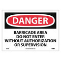 Nmc Danger Barricade Area Do Not Enter Sign, D478PB D478PB