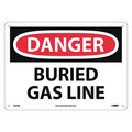 Nmc Danger Buried Gas Line Sign, D234RB D234RB