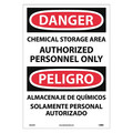 Nmc Danger Chemical Storage Restricted Access Sign - Bilingual, ESD240PC ESD240PC