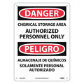 Nmc Danger Chemical Storage Restricted Access Sign - Bilingual, ESD240RB ESD240RB