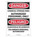 Nmc Danger Chemical Storage Restricted Access Sign - Bilingual, ESD240RC ESD240RC