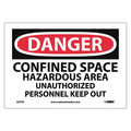 Nmc Danger Confined Space Keep Out Sign, D374P D374P