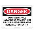 Nmc Danger Confined Space Hazardous Atmosphere Sign, D489RB D489RB