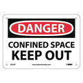 Nmc Danger Confined Space Keep Out Sign, D372R D372R