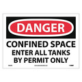 Nmc Danger Confined Space Enter All Tanks By Permit Only Sign, D382PB D382PB